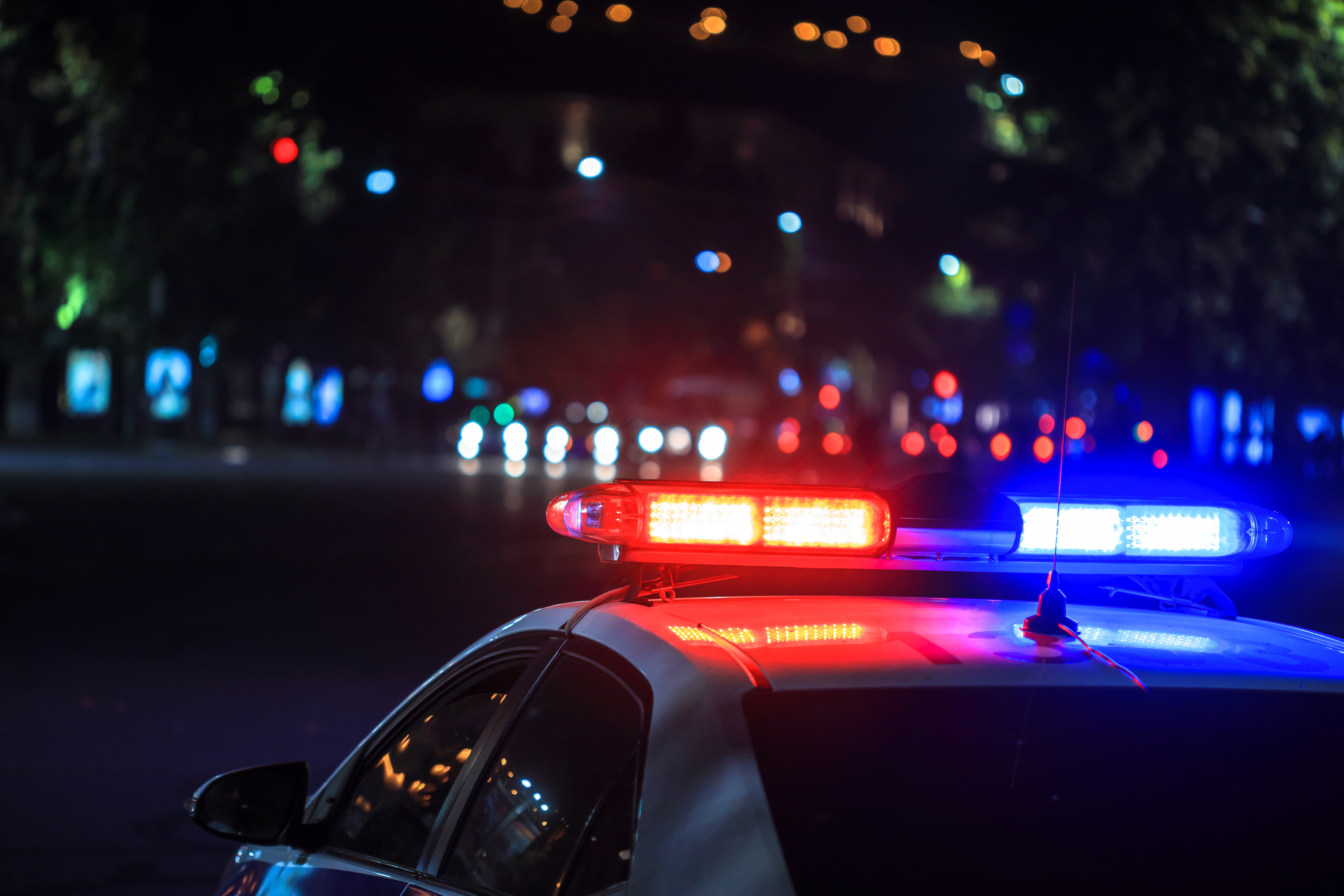 police car at night